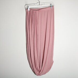 Free People Beach Daphne Midi Skirt Women Small Pink Ruched Boho Draped Festival